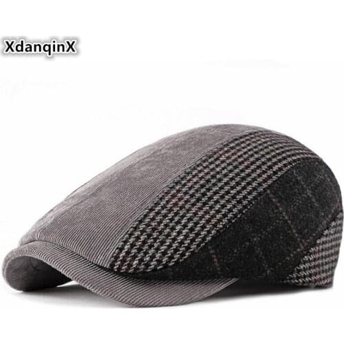 XdanqinX Autumn Winter Retro Mens Berets New Personality Fashion Tongue Cap Womens Vintage Brands Caps Snapback Cap Couple Hat