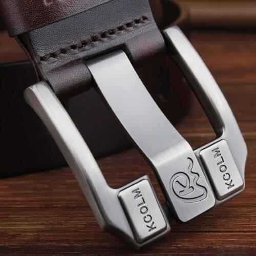 Mens Belt Pin Buckle Luxury First Layer Cowhide Leather Business Casual All-Match Belt Personality Buckle Husband Birthday Gift