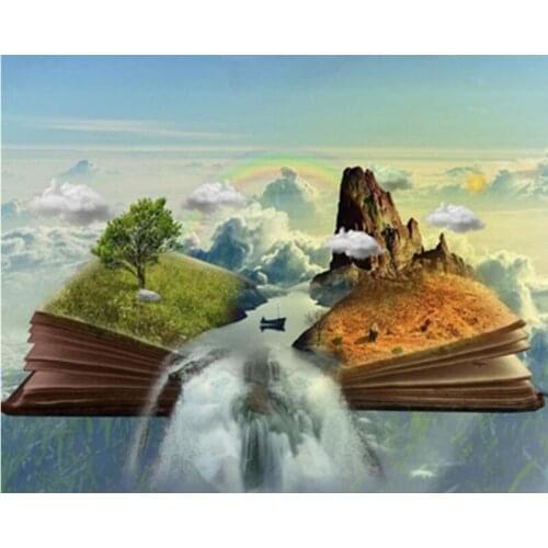 Landscape In The Book 40×50cm Painting By Numbers Hand Painted Oil Painting Adult Child Picture Colouring Home Decor Unique Gift