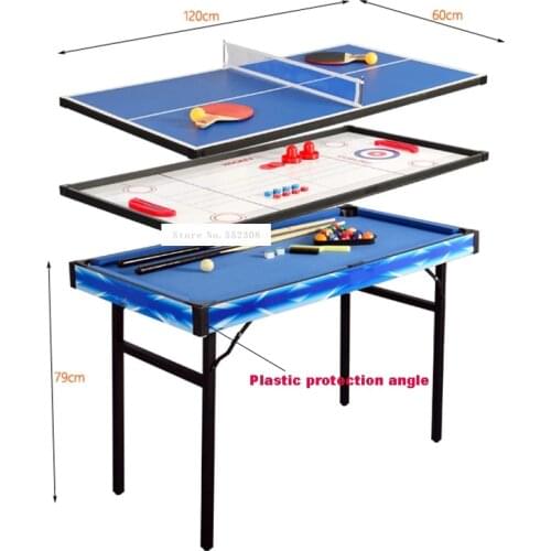 TB-4808 Mini Multifunctional Childrens Desktop wood Billiards Pool Table Sets Billiards Table Tennis Ice Hockey Shuffle Board