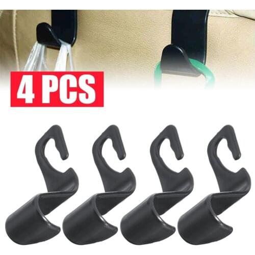 New 4pcs Car Seat Back Headrest Hook Holder Plastic Hanger for Bag Purse Cloth Durable Cars Headrest Hanger Auto Interior Parts