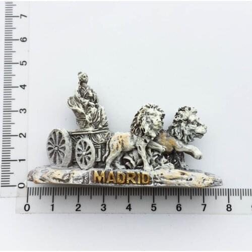 Spain Madrid landmark lion chariot earth goddess fountain tourism memorial crafts magnet refrigerator stickers