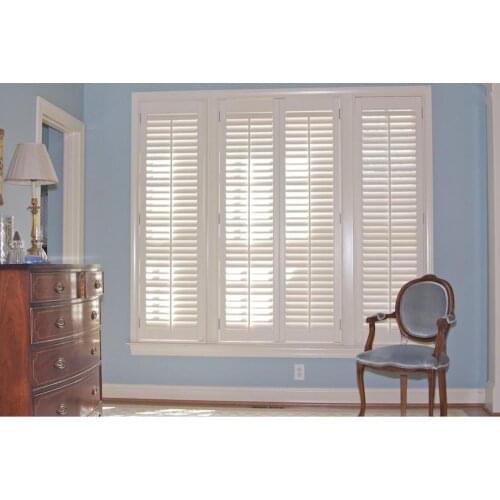 Custom Basswood Plantation Shutters Wooden Blinds Solid Wood Shutter Louvers PS273