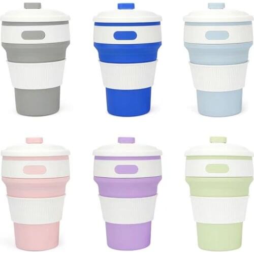 Hot Folding Silicone Cup Portable Silicone Telescopic Drinking Collapsible Coffee Cup Multi-function Foldable Silica Mug Travel