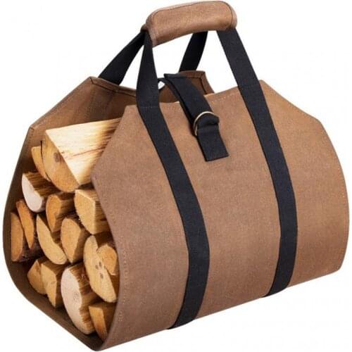 Portable Firewood Wood Log Carrier Bag Outdoor Camping Firewood Holder Carry Storage Bag Handbag Wood Handling Canvas Bag
