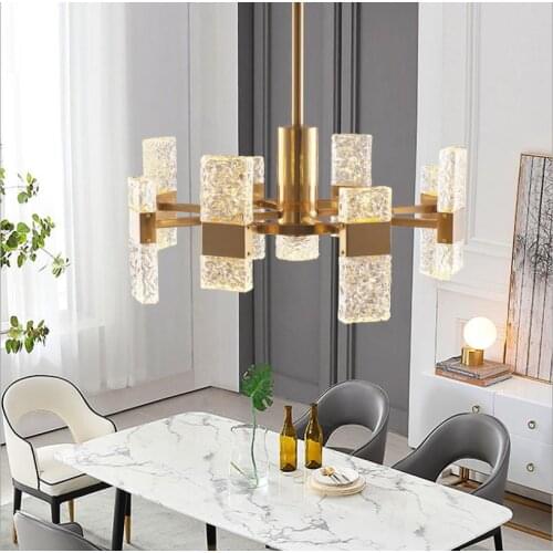 Luxury K9 Crystal chandelier Lighting For living room lights modern minimalist designer bedroom study villa glass Hanglamp