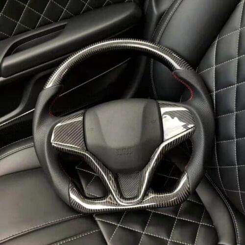 Cuatomized Carbon Fiber Steering Wheel Alcantara compatible for Honda Fit 2018