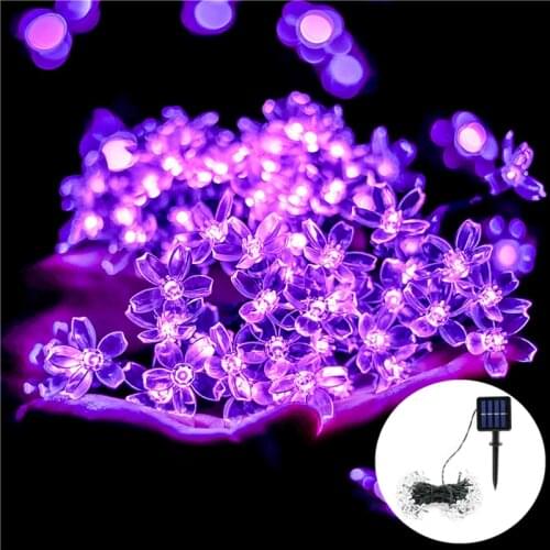 Wedding Decoration Mariage Cherry Blossoms 5M/7M LED Solar Lights Christmas Fairy Garland Baby Shower Birthday Party Decoration