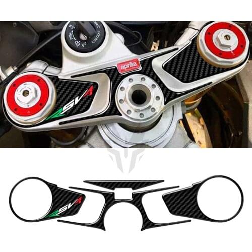 3D Carbon-look Top Triple Clamp Yoke Defender Case for Aprilia RSV4 2009-2017