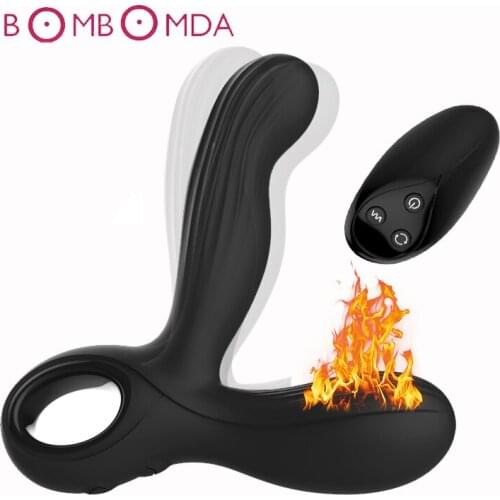 Remote Control Prostate Massage Heating Vibrators For Men Dildo Butt Plug Stimulation G spot Massage Vibrators Male Masturbator
