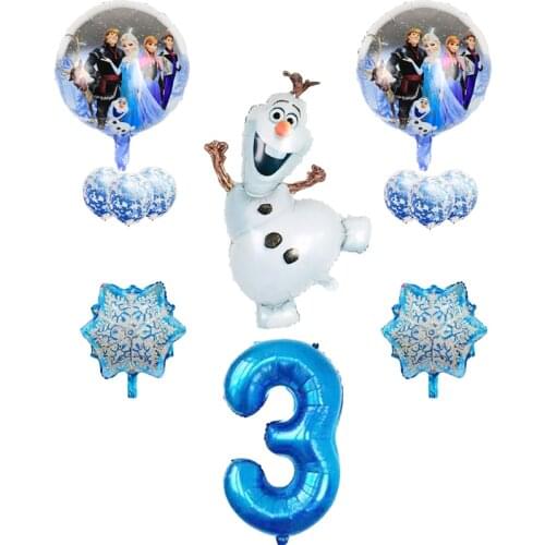 1set Frozen Olaf Foil Balloons Birthday Party Decorations Elsa Princess Snowman Helium Globos For Kids Toys Baby Shower Decors