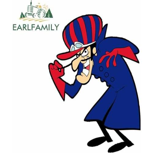 EARLFAMILY 13cm x 8.7cm for Dastardly Cartoon Funny Car Stickers RV VAN DIY Fine Decal Bumper Trunk Truck Graphics Decal