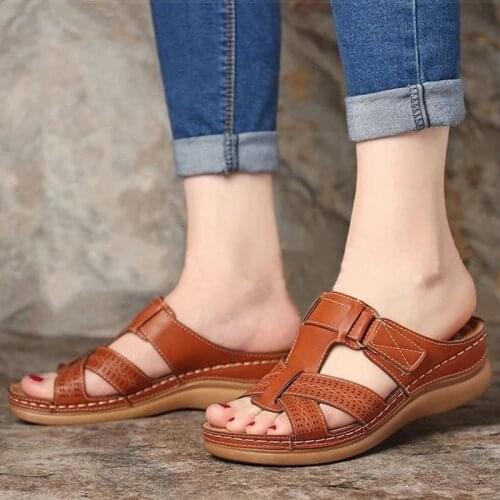 Women Sandals Soft Bottom Wedges Shoes For Women Summer Sandals Med Heels Platform Sandals Shoes Female Wedge Sandalias Mujer 43