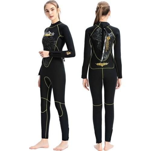 Ladies One-Piece 5mm Suede Lining To Keep Warm And Sunscreen Surf Suit Wetsuit Ladies Snorkeling Swimsuit Wetsuit