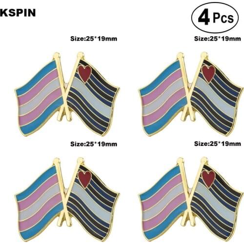 Transgender pride & Leather Pride Brooches Lapel Pin Flag badge Brooch Pins Badges 4pcs