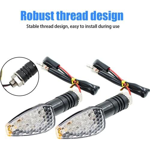 1 Pair Motorcycle Modified 12V LED Honeycomb Shell Turn Signal Indicator Lights
