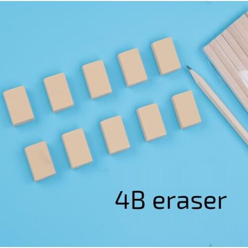 10 pcs Eraser art stationery students wipe childrens 4b eraser Leave no trace school supplies