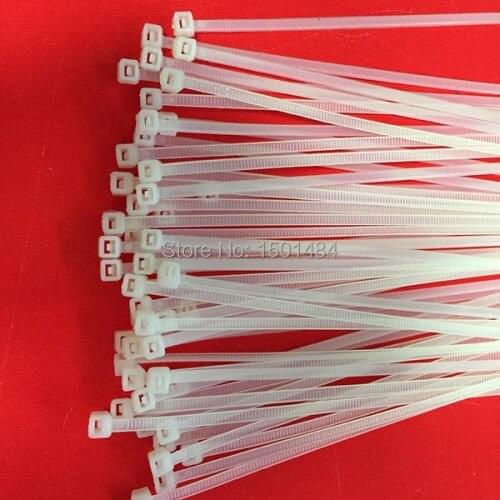 100pcs 20cm Nylon Plastic Zip Trim Wrap Cable Loop Ties Wire Aeromodelling tie Self-Locking White