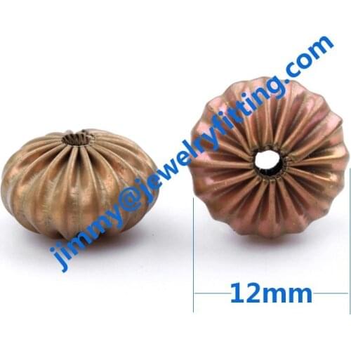 12mm corrugate beads oval shape jewelry findings wholesale color can be plated DIY beads