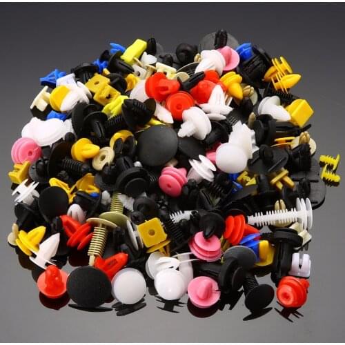 200pcs Mixed Fastener Vehicle Car Various Plastic Rivet Fastener Push Pin Bumper Clips Door Panel Fender Liner Clips Kit