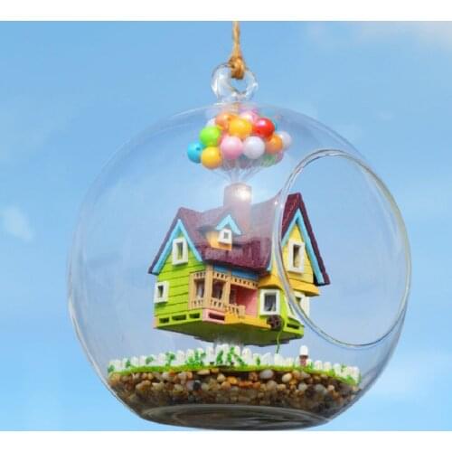 2017 DIY Glass Ball Doll House Model Building Kits Wooden Mini Handmade Miniature Dollhouse Toy Birthday Gift