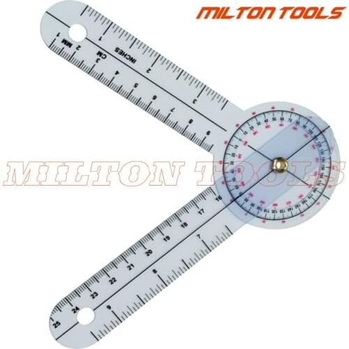 8inch goniometer plastic protractor Angle ruler medical ruler PVC Ruler 10pcs/lot