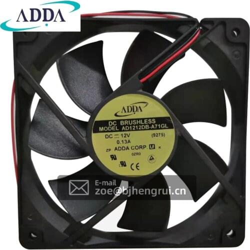 ADDA AD1212DB-A71GL DC Fan Axial Ball Bearing 12V 56.3CFM 24.7dB 120 X 120 X 25mm For Case and Power