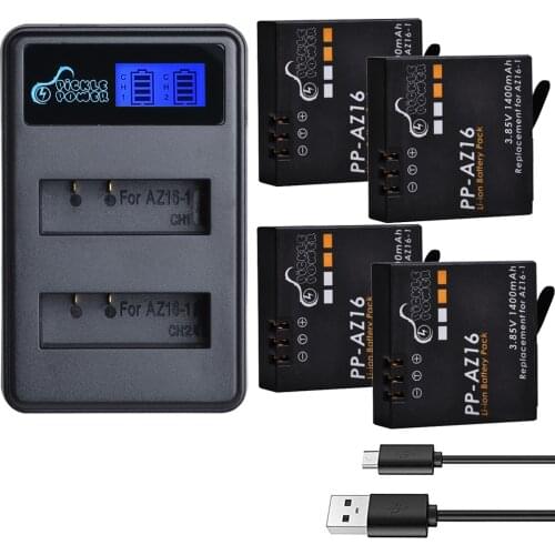 For Original Xiaomi Yi II yi 4k 4k+ Battery az16-1 az16-2 Battery & LED Dual Charger for Xiaoyi Yi Lite YI 360 VR Action Camera