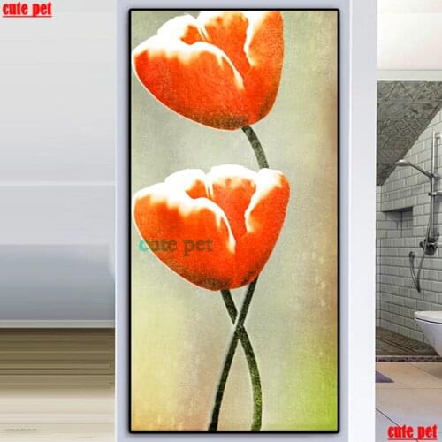 DIY full square diamond painting Tulip flower mosaic diamond rhinestone 5D embroidery cross stitch full display home art large