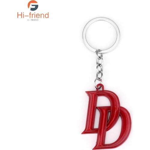 Movie Daredevils DD Alloy Keychain Pendant Christmas Gift Double D Boutique Gift Logo Key Ring for Fans Collection Jewelry