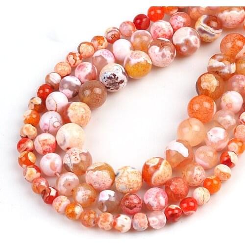 Wholesale Natural Stone Orange Stripes Agates Beads For Jewelry Making DIY Bracelet Necklace 15'Strand 6/8/10mm