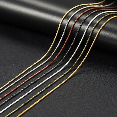 2m/lot Width 1.2-1.6mm Snake Chain Gold Silver Black Rose Gold Bulk Necklace Chain for DIY Men Chain Jewelry Finding Supplies