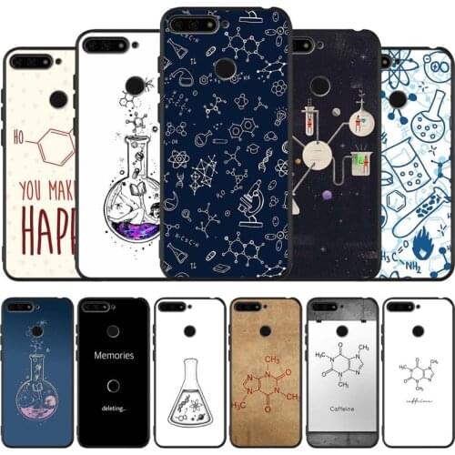 Chemistry scribbles black Silicone Phone Case For honor 30 20 Pro 8 8X 9 10 20 Lite Mate 10 20 30 Lite Pro luxury cover Shell