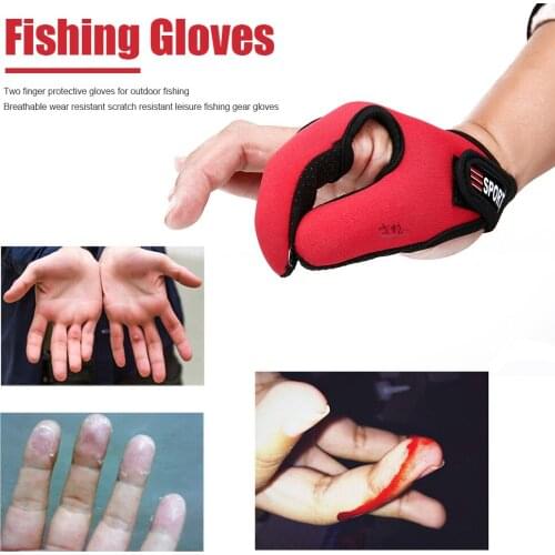 Breathable Fishing Glove Fish Equipment Fishing Gloves Anti-cut Two Finger Protective Mittens Outdoor Fishing Accessory