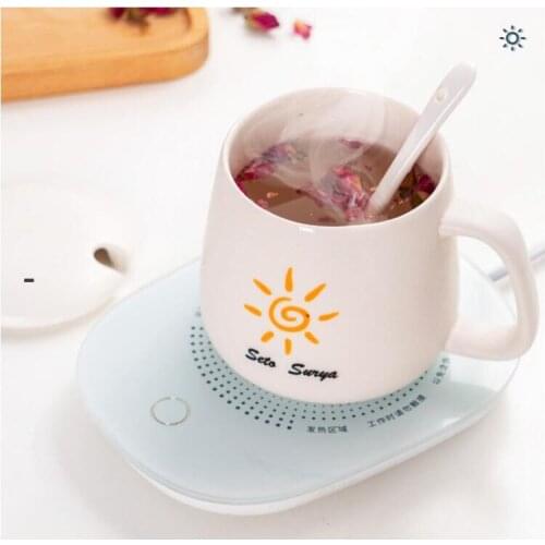 Electric Powered Heater Pad White Electric Powered Cup Warmer Heater Pad Coffee Tea Milk Mug Office Kitchen House