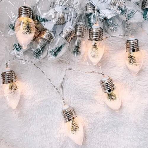 Christmas Tree String Lights Bulbs LED Snowflake String Lights Decor Globe Party Garland String Light Xams Tree Decorative Lamps