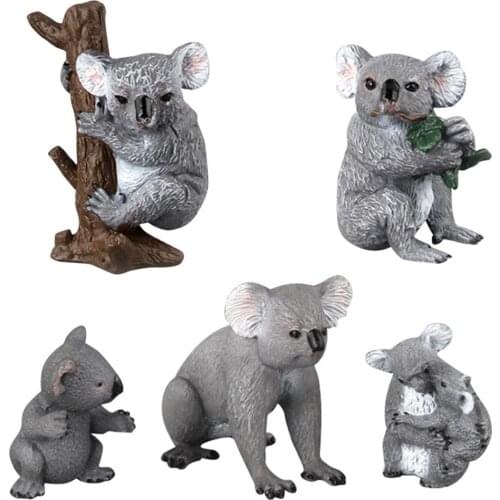 Simulation Mini Koala Animal Solid Model Figurine Desk Ornament Education Toy Doll Figure Collection For Kid Childrens Gift New