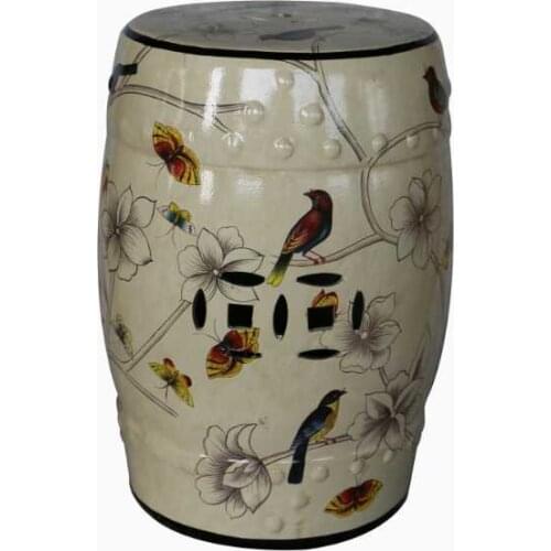 Jindezhen dressing table ceramic garden stool Chinese ceramic drum stool bathroom garden porcelain round stool
