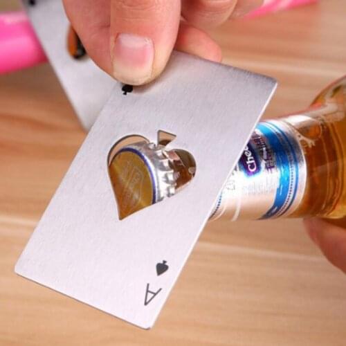 Poker Card Beer Bottle Opener Personalized Stainless Steel Credit Card Bottle Opener Card of Spades Bar Tool