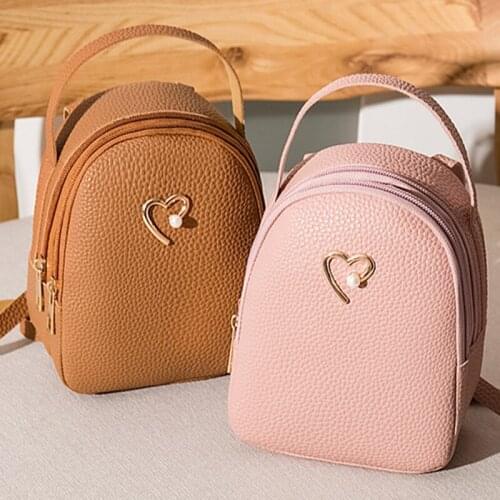 Pu Soft Leather Backpack Mini Outdoor Shoulder Crossbody Bag Pack Two-piece Female Backpack Single Shoulder Bag ladiess Bag