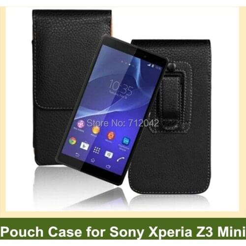 Fashion Belt Clip PU Leather Vertical Flip Cover Pouch Case for Sony Xperia Z3 Compact/Z3 Mini/D5803/D5833/M55w Free Shipping