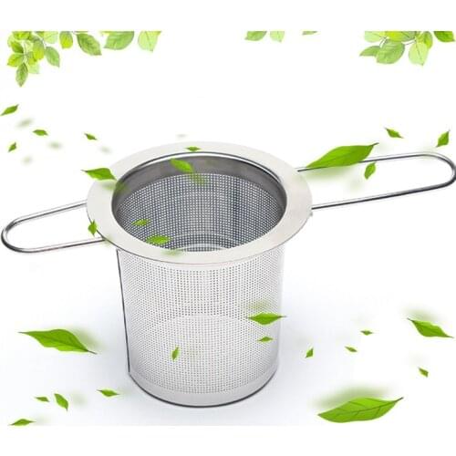 New Reusable Metal 304 Stainless Steel Tea Strainer Creative Tea Filter Folding Handle Tea Infuser WB1104