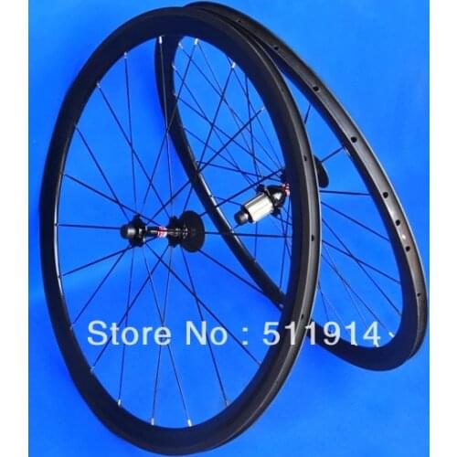 Full Carbon Glossy Road Bike Bicycle Clincher Wheelset 700C - 38mm ( Set : Front and Rear )