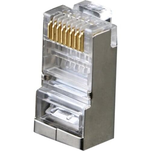 Cat6 RJ45 Connector 8P8C Modular Ethernet Cable Head Plug Gold-Plated Cat 6 Crimp Network RJ 45 Crimper Connector