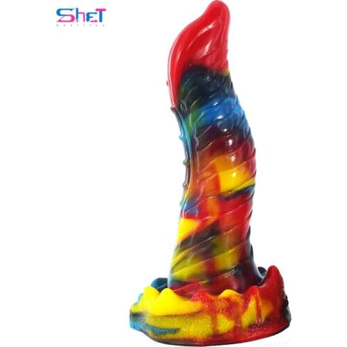 SHET Realistic Silicone Dildo 18-year-old Adult Toy Feels Comfortable Anal Plug with High Texture Male Female Sex Products