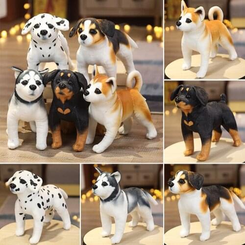 Real Life HUSKY Dogs Plush Toys Stuffed Animal Dolls Simulation Shiba Inu Dalmatian Cute Dog Birthday Gift Kid Toy Bedroom Decor