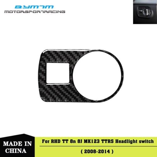 RHD Real Carbon fiber Headlight switch Auto interior Car accessories For Audi TT 8N 8J MK123 TTRS