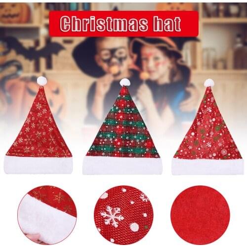 Christmas Red Classic Santa Hats Traditional Santa Claus Cap for Party Costume Holiday XIN-Shipping