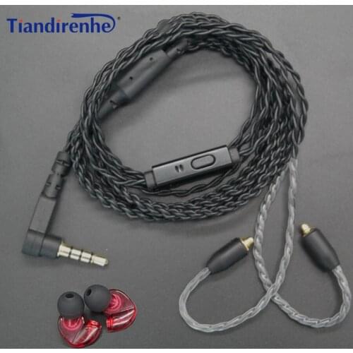 DIY MMCX Cable Detchable Earphone for Shure SE215 SE535 SE846 UE900 W20 Headphone Twist Replacement Stereo Bass Headset with MIC