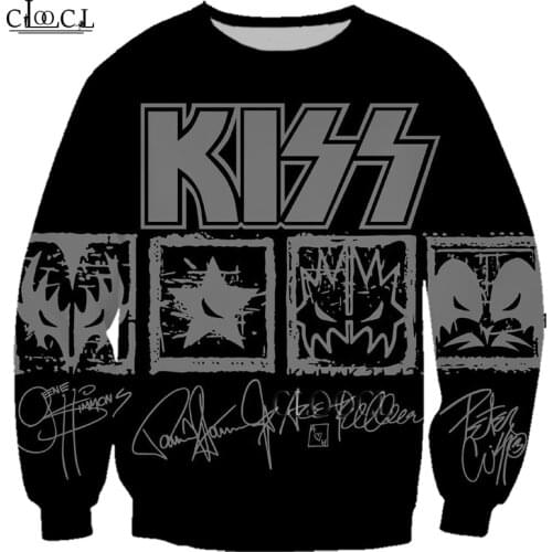 HX Newest Rock Singer KISS Band 3D Print Men Women Autumn Sweatshirts Fashion Casual Long Sleeve Harajuku Tops Drop Shipping